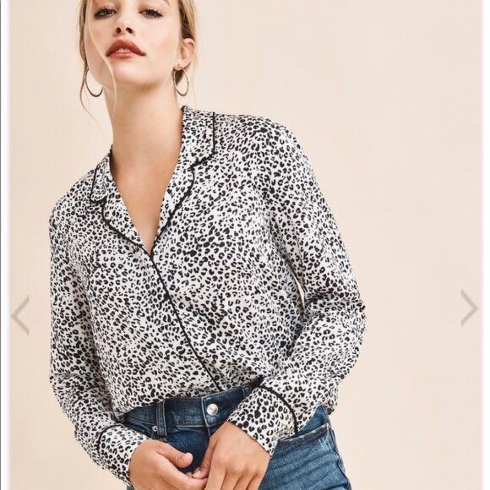 Leopard Print Silk Long sleeve.